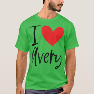 Camiseta I Love Avery Name Heart Personalized Men Guy BFF F