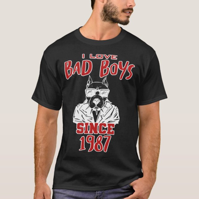 Camiseta I love bad boys since 1987 (Frente)