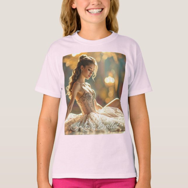 CAMISETA I LOVE BALLET - BALLET & DANCE (Frente)