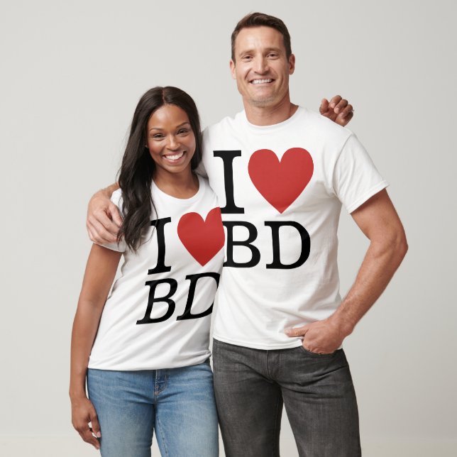 Camiseta I ❤️ Love BD (Para Funcionários De Departamento De (Unissex)