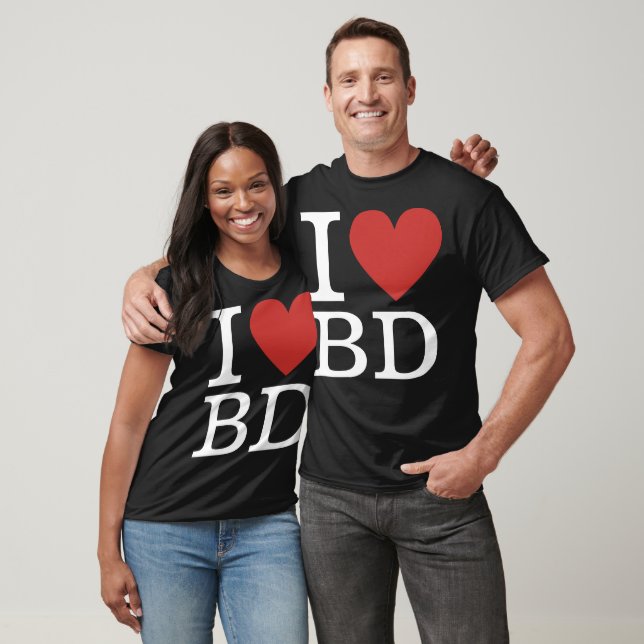 Camiseta I ❤️ Love BD (Para Funcionários De Departamento De (Unissex)
