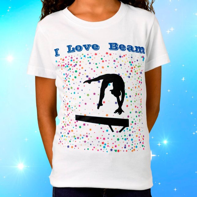 Camiseta I Love Beam Girls Gymnastics Balance Beam Gymnast (Criador carregado)