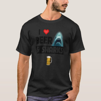Camiseta I Love Beer and Sharks Drinking Great White Ocean