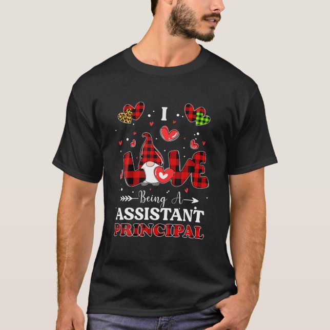 Camiseta I Love Being A Assistant Principal Gnome Valentine (Frente)