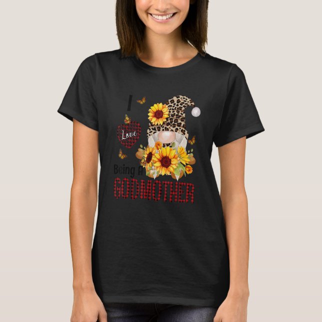 Camiseta I Love Being A Godmother Fall Gnome Autumn Thanksg (Frente)
