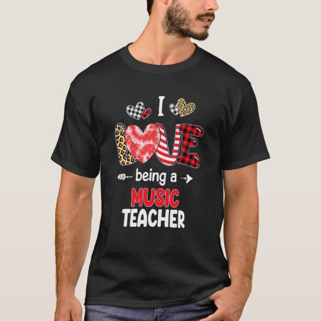 Camiseta I Love Being A Music Teacher Valentines School Val (Frente)