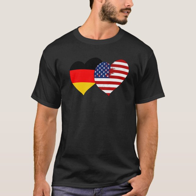 Camiseta I Love Berlin I Love USA Cool Germany USA Flag Hea (Frente)