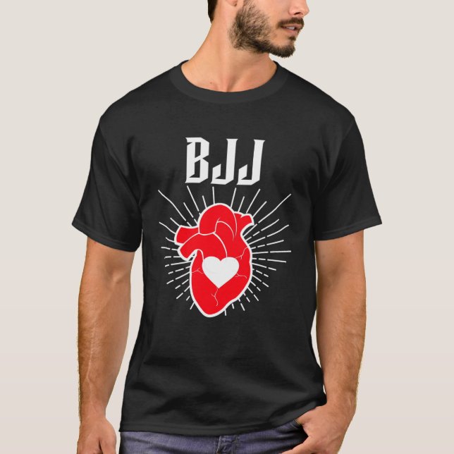 Camiseta I Love BJJ Heart Jiu Jitsu Muay Thai MMA Wrestling (Frente)