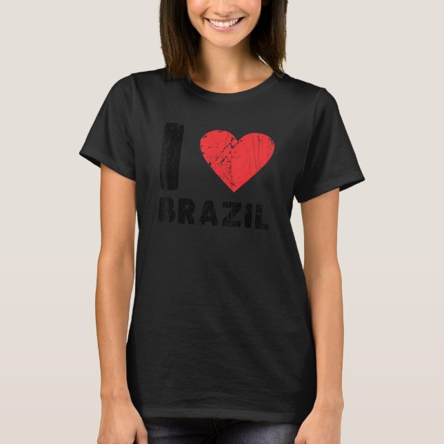 Camiseta I Love Brazil I Heart Brazil Family Travel Brazil  (Frente)