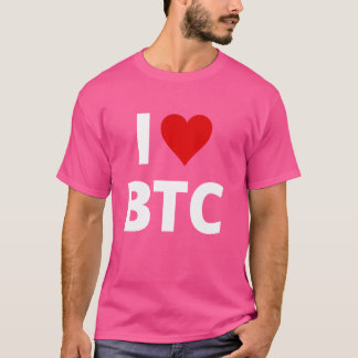 Camiseta I Love BTC (Red Heart) - Bitmoney and Crypto