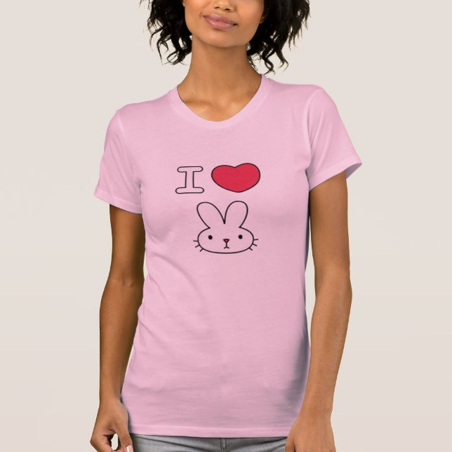 Camiseta I Love Bunny – Cute Minimal Rabbit Illustration (Frente)
