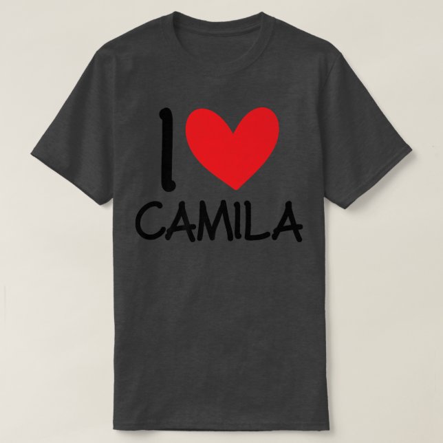 Camiseta I Love Camila Name Personalized Girl Woman Bff Fri (Frente do Design)