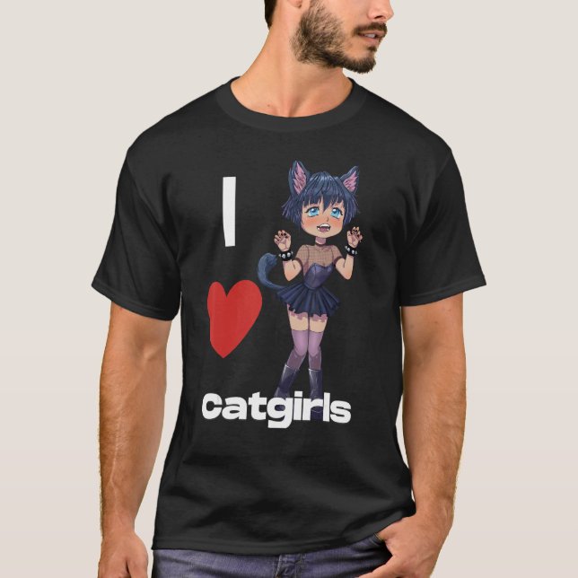 Camiseta I Love Catgirls (Frente)