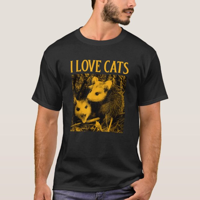 Camiseta I Love Cats  Opossum 1 (Frente)