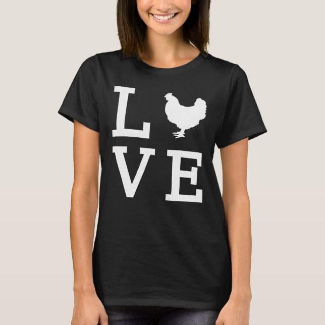 Camiseta I Love Chickens Animal Pet Farmer Tee (Frente)