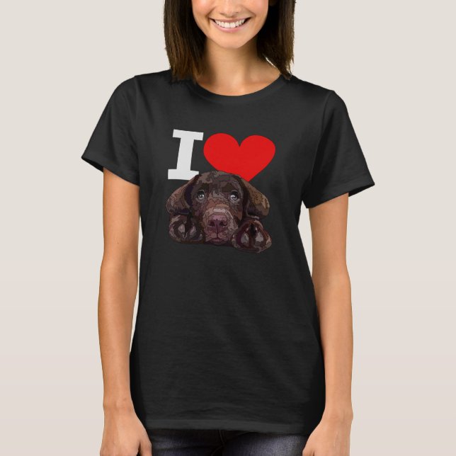 Camiseta I Love Chocolate Lab Brown Labrador Retriever Love (Frente)