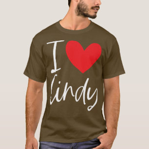 Camiseta I Love Cindy Name Personalized Girl Woman Bff Frie