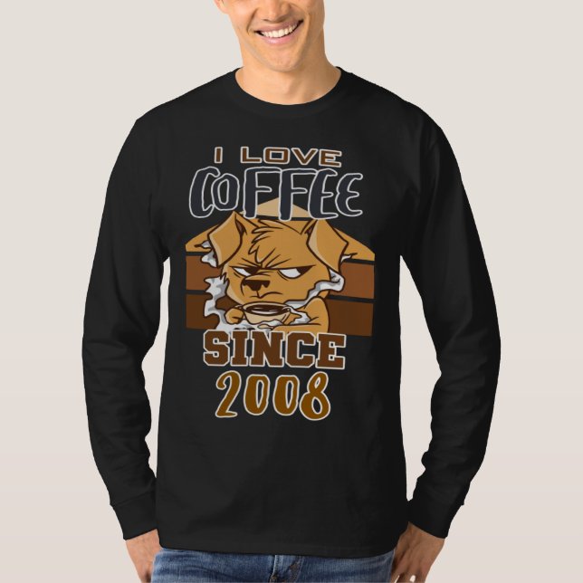 Camiseta I love coffee since 2008 (Frente)