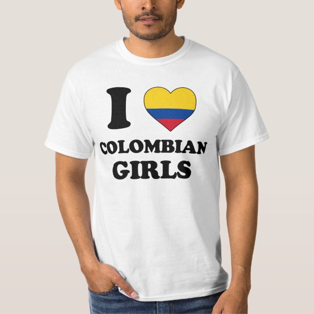 Camiseta I love Colombian Girls (Frente)