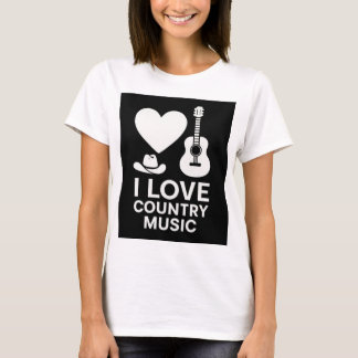 Camiseta I Love Country Music" Retro Western Graphic - Guit