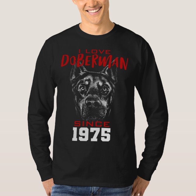 Camiseta I love doberman since 1975 (Frente)