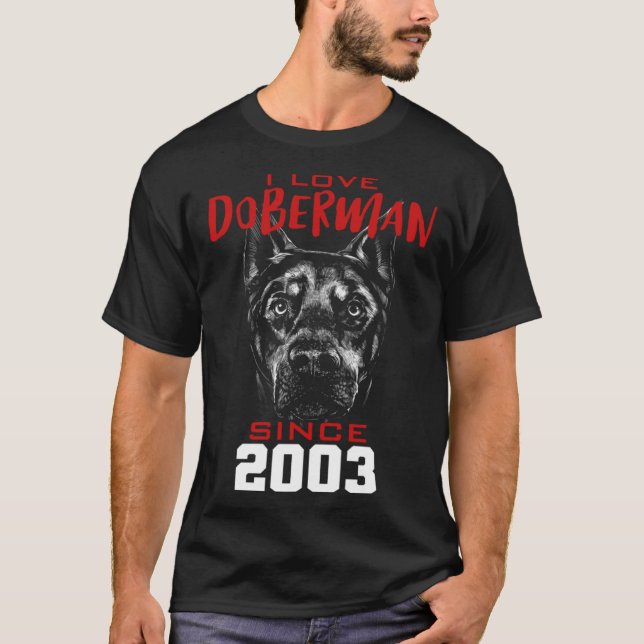 Camiseta I love doberman since 2003 (Frente)
