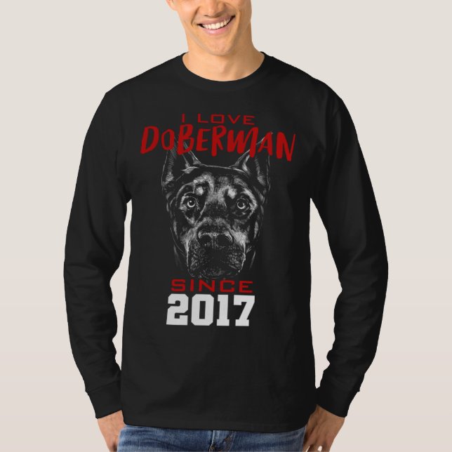 Camiseta I love doberman since 2017 (Frente)
