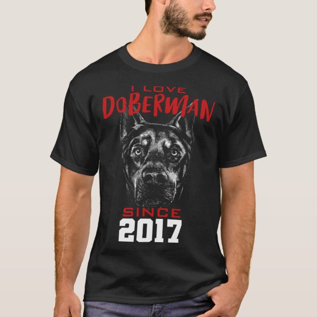 Camiseta I love doberman since 2017 (Frente)