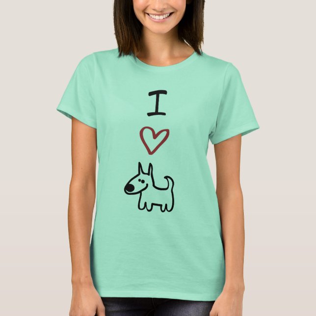 Camiseta "I Love Dogs" Ringer Tee (Frente)