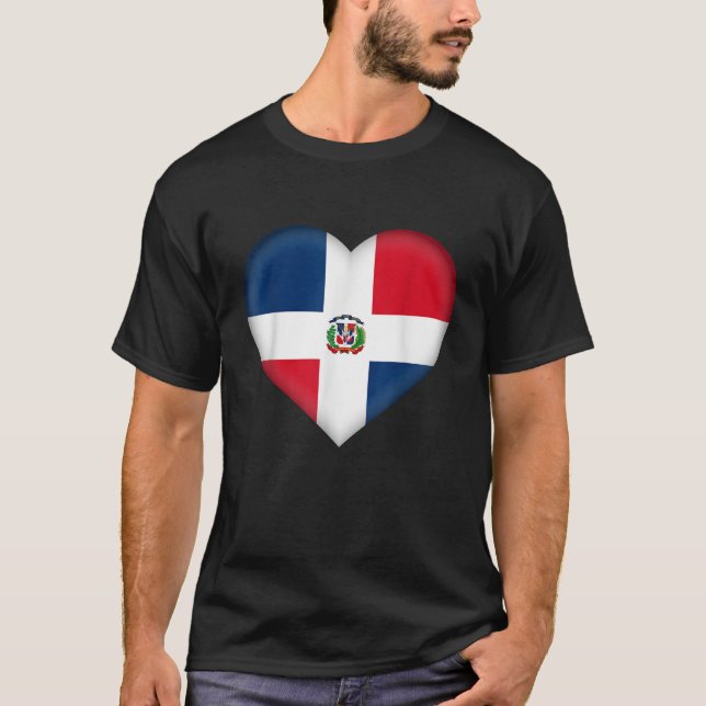 Camiseta I Love Dominican Republic Dominican Flag Heart Out (Frente)