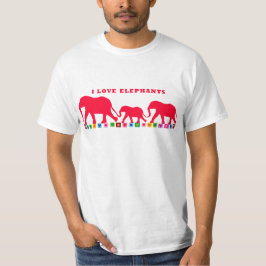Camiseta I Love Elephants (Vermelho)