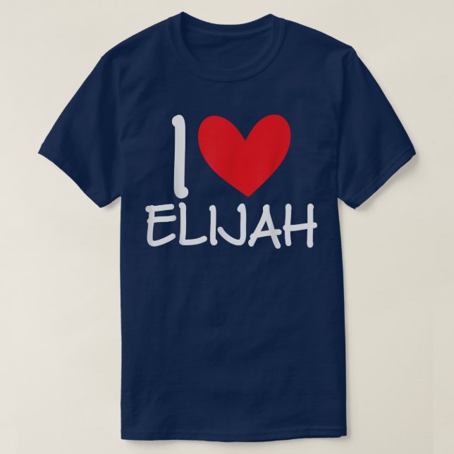 Camiseta I Love Elijah Name Heart Personalized Men Guy BFF  (Frente do Design)