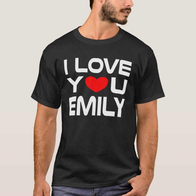 Camiseta I Love Emily Red Heart to say Honey I love you (Frente)