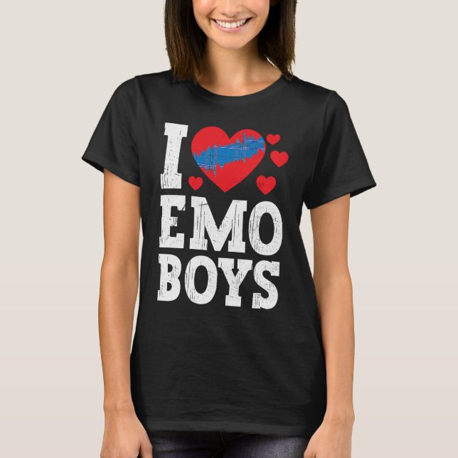 Camiseta I Love Emo Boys  emo boys (Frente)