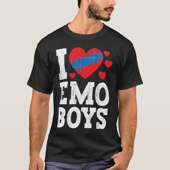 Camiseta I Love Emo Boys  emo boys (Frente)