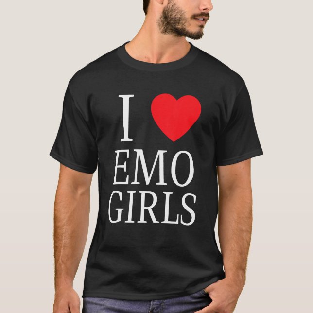 Camiseta I Love Emo Girls I Heart Emo Girls 3 (Frente)