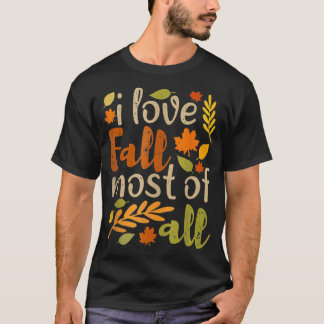 Camiseta I Love Fall Most Of All Vintage Autumn Leaves Dist