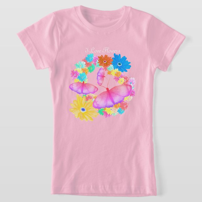Camiseta I Love Flowers. Butterfly Dream T-Shirt (Postura )