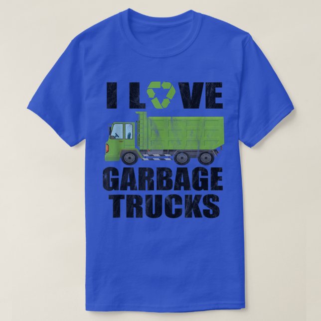 Camiseta I Love Garbage Trucks 986 (Frente do Design)