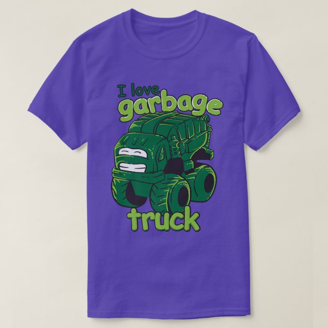 Camiseta I Love Garbage Trucks Kids - Little Trash Truck Te (Frente do Design)