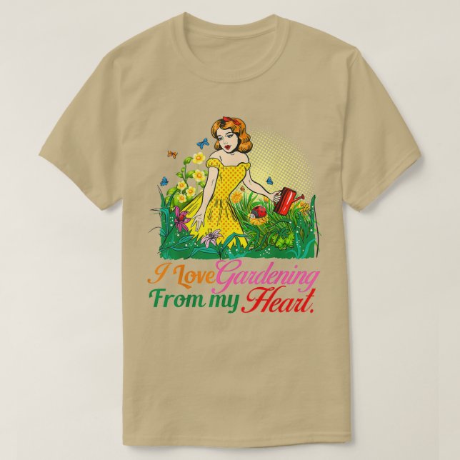 Camiseta I Love Gardening From My Head Funny Gardening Plan (Frente do Design)