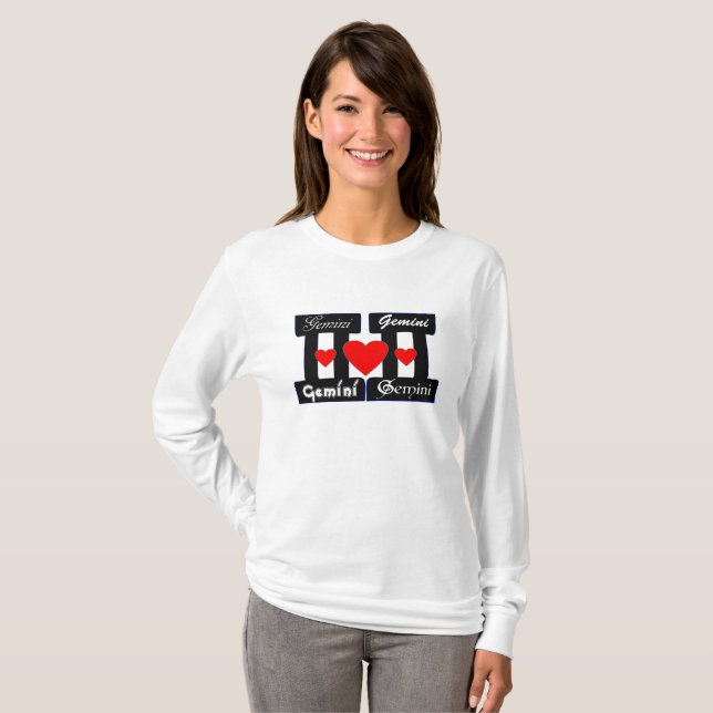 Camiseta ♊! I Love Gemini-Best-Zodiac Sign Fab Longsleeve (Frente Completa)