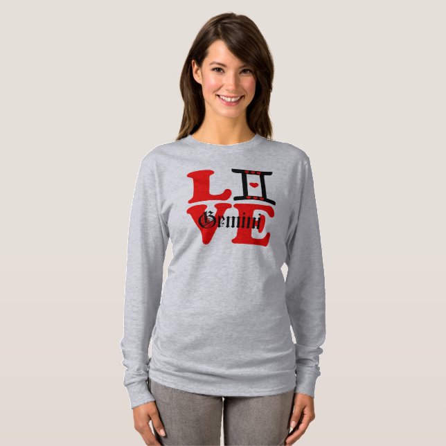 Camiseta ♊! I Love Gemini-Best-Zodiac Sign Fab Longsleeve (Frente Completa)