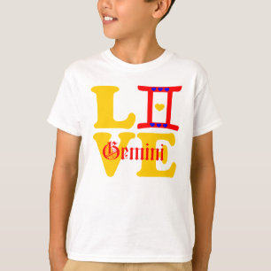Camiseta ♊¨ 😍 I Love Gemini-Best Zodiac Sign Na moda Crewn
