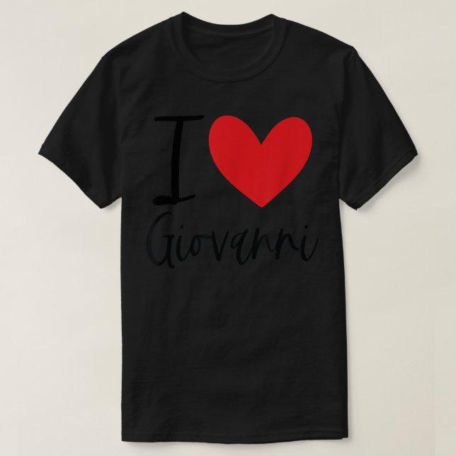 Camiseta I Love Giovanni Name Heart Personalized Men Guy BF (Frente do Design)