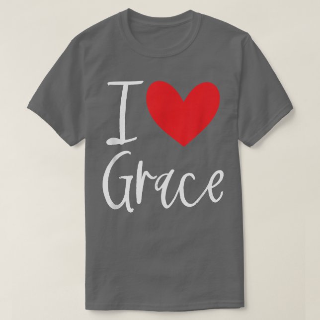 Camiseta I Love Grace Name Personalized Girl Woman BFF Frie (Frente do Design)