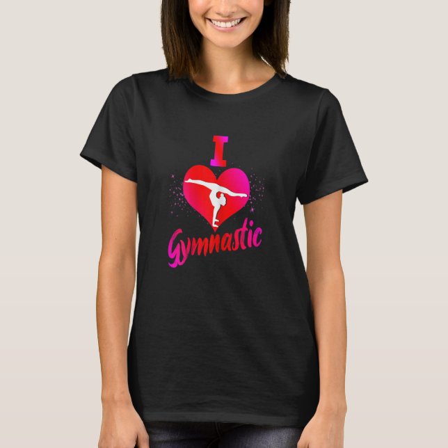 Camiseta I Love Gymnastics Gymnsatik Handstand Sports Club  (Frente)