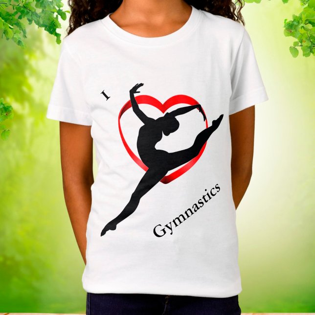 Camiseta I Love Gymnastics Heart Tee for Girls (Criador carregado)