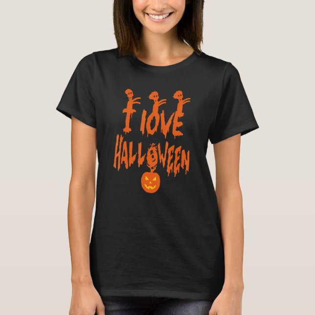 Camiseta i love halloween (Frente)