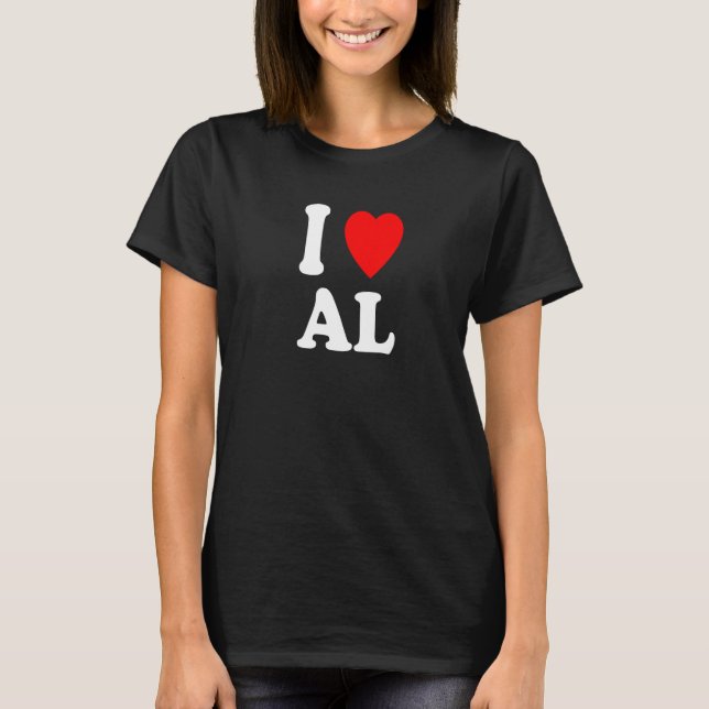 Camiseta I Love Heart AL Alabama Abbreviation (Frente)